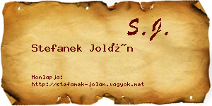 Stefanek Jolán névjegykártya