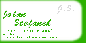 jolan stefanek business card